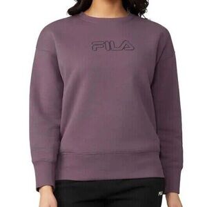 FILA Women's French Terry Crewneck Sweatshirt Purple Size S